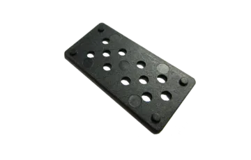 Black domino with sixteen holes