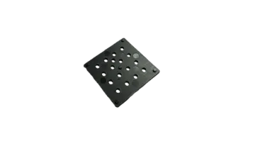 Black perforated square metal plate