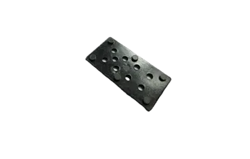 Rectangular domino piece with black dots.